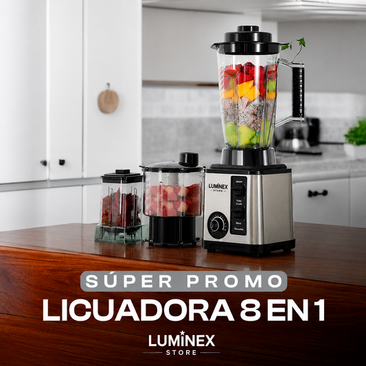 Licuadora Multifuncional 8 en 1 | Tritura, Licúa, Pica y Mucho Más