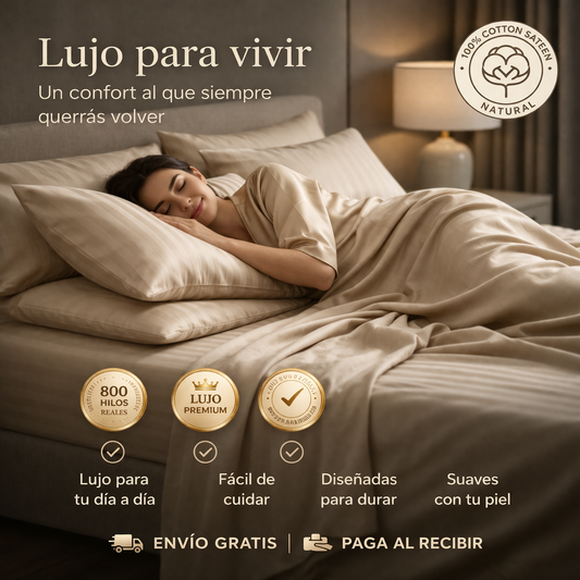 🛏️ Sábanas Deluxe 800 Hilos – Suavidad de Hotel 5⭐ | Envío Gratis y Pago al Recibir